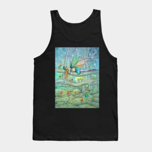 Enchanted Forest Fairy and Mushrooms Fantasy Art by Molly Harrison Tank Top